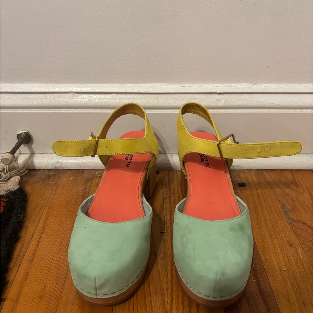 Charlotte Stone Maude Clogs in Mint Acid 9